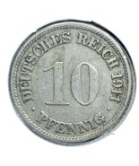 1911 G German Empire 10 Pfennig Coin - £6.64 GBP