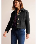 Boden Black Boucle Italian Wool Cropped Coat Jacket Rye Women size 2 US/... - €78,12 EUR