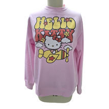 NWT Hello Kitty by Sanrio Pink Sweatshirt Sz L Cotton Blend Fairy Kei - $35.64