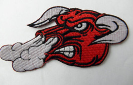 Snorting Bull Novelty Embroidered Patch 5 X 2.5 Inches - £4.28 GBP