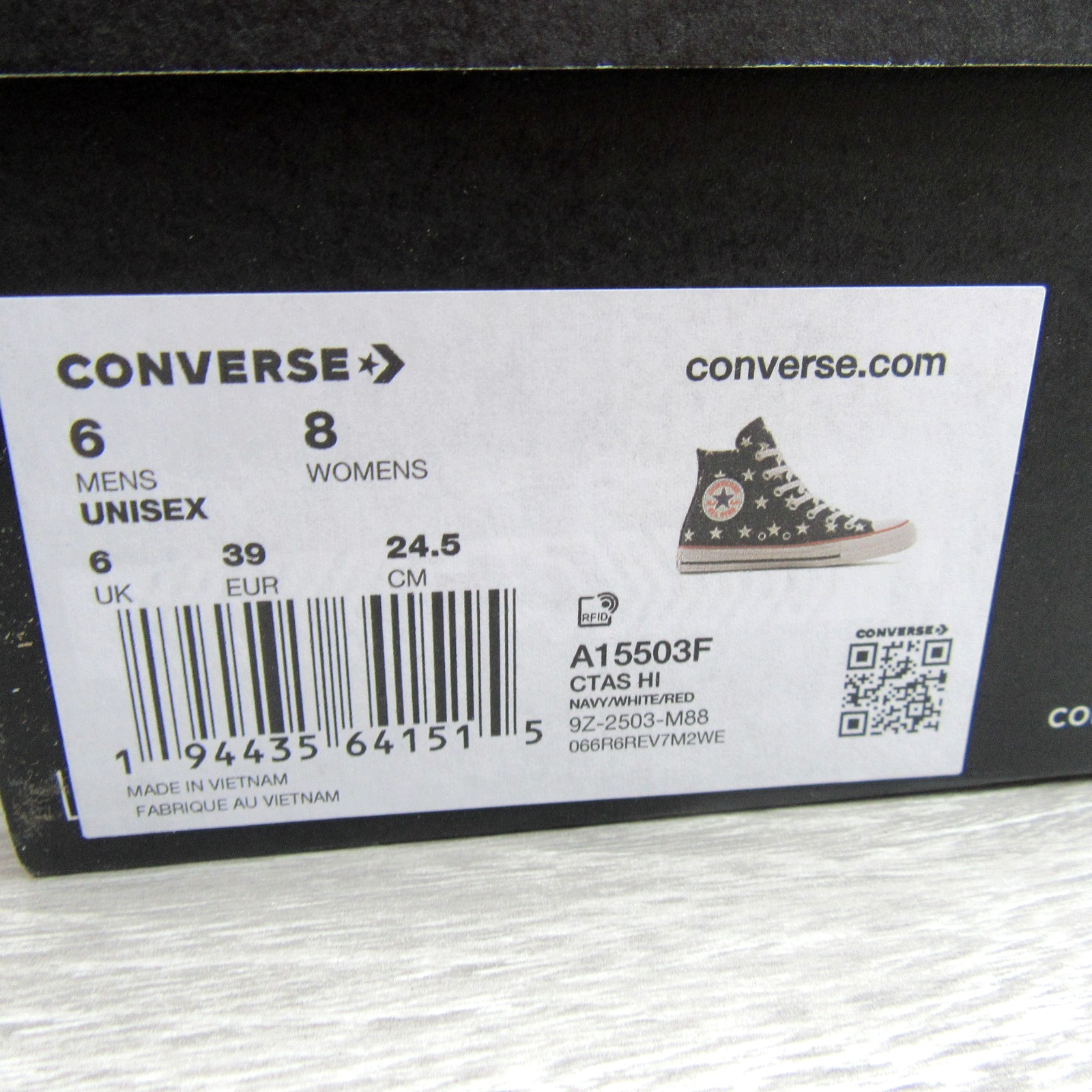 Converse Chuck Taylor All Star HI Archive Stars Women's Size 8 Navy NEW A15503F Item image 14