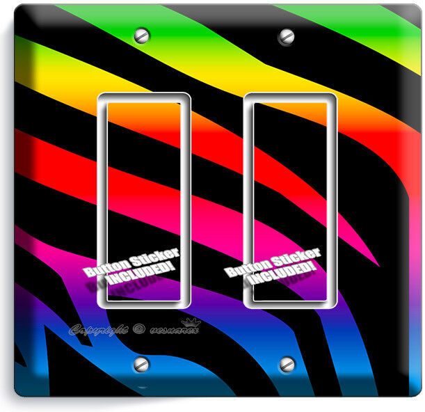 RAINBOW ZEBRA STRIPES ANIMAL PRINT LIGHT SWITCH OUTLET WALL PLATE HOME ART DECOR Item image 11