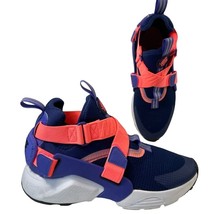Nike Girls Huarache City Sneaker AJ6662-403 Athletic Purple Orange Hook Loop 6Y - £23.67 GBP