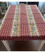 French Provincial Maroon Tablecloth French Countryside Avignon Home Made... - $37.86 CAD