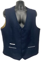 Fratelli Uniti Milano Waistcoat Men’s Designer Navy Size 48 Chest vtd - $21.94