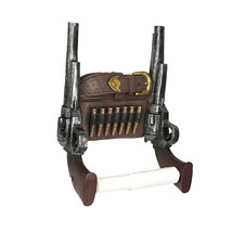 Wipe of the Wild West Double Six Shooter Western Cowboy Toilet Paper Roll Holder - £31.28 GBP