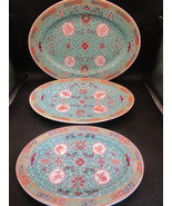 CHINESE MUN SHOU FAMILLE ROSE JINGDEZHEN GREEN LONGEVITY  OVAL TRAYS PICK1 - €36,30 EUR+