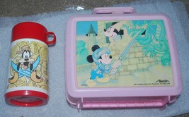 Mickey Mouse Disney Lunchbox Vintage By Aladdin W/ A Thermos - $26.17
