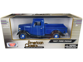 1937 Ford Pickup Truck Blue Metallic and Black &quot;American Classics&quot; 1/24 Diecast  - £32.64 GBP