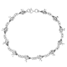 Love Inspired Cherub Angel Linked Charms Sterling Silver Bracelet - £16.00 GBP
