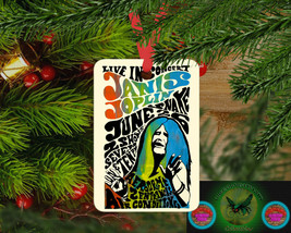 JANIS JOPLIN 1970 Aerodrome Concert Poster Christmas Tree Ornament with Ribbon - $14.01