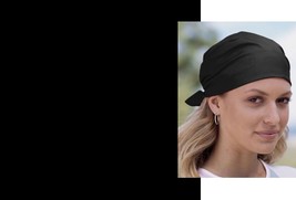 BLACK SOLID 22&quot;Cotton BANDANA Head Neck Wrap Scarf Scarve Handkerchief H... - $7.99