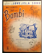 WALT DISNEY: (RARE VINTAGE SHEET MUSIC COLLECTION,1940,,S) BAMBI - £97.31 GBP