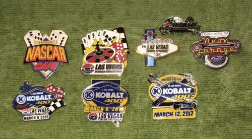 Las Vegas NASCAR Cafe,  LVMS Neon Garage, KOBALT 400 Collector Pins Set of 8 - $89.10