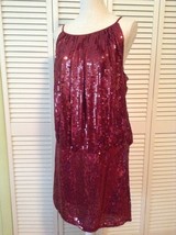 NEW Issue New York 100% Silk Sequin Dress in Wine (Size M) - MSRP $325.00! - £71.88 GBP