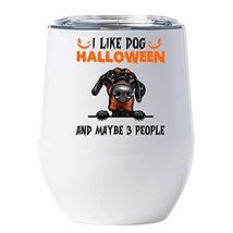 Doberman Pinscher Halloween Wine Glass Tumbler 12oz With Lid Gift for Dog Lover  - £18.16 GBP