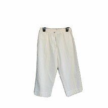 Mountain Lake Cropped Pants Solid White Denim 100% Cotton Pockets Size 8... - $14.54