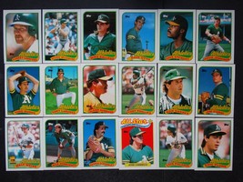 1989 Topps Oakland Athletics Team Set of 31 Baseball Cards - £6.25 GBP