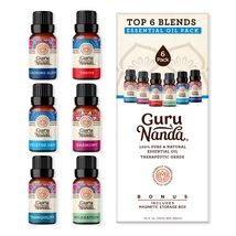 GuruNanda Essential Oils Set for Diffusers, 100% Pure, Aromatherapy, Massage, Sk - £23.96 GBP
