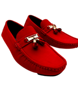 Z. Vaughn Men&#39;s Red Faux Suede Driving Shoes Loafers 547131 size 13 - $11.47