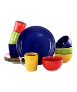 Gibson Home Color Vibes 12 Piece Handpainted Stoneware Dinnerware Set - €91,95 EUR