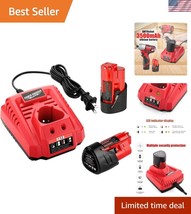 Rechargeable 2 Pack 3500mAh Milwaukee M12 Lithium Batteries &amp; Fast Charg... - $54.00
