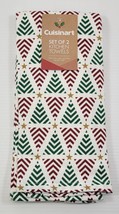 VV) Cuisinart Set of 2 Holiday Christmas Cotton Kitchen Dish Towels 16x26 - $11.87