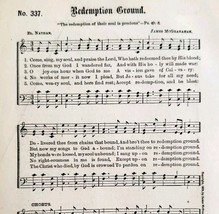 1883 Gospel Hymn Redemption Ground Sheet Music Victorian Religious ADBN1hhh - $19.99
