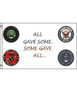 BRAND NEW MILITARY EMBLEM SOME GAVE ALL FLAG 3x5 banner flags FL563 mari... - $11.66 CAD