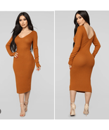 NWT Fashion Nova For The Thrill Of It Midi Dress Autumn Rust 2X - €21,05 EUR