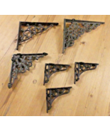 6 Shelf Brackets Cast Iron Rustic Welding **READ** ROUGH PATCHES CHIPS S... - $31.37 CAD