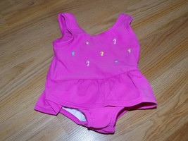 Infant Size 3-6 Months OshKosh B&#39;gosh Osh Kosh Pink One-Piece Swimsuit Sea Horse - £8.01 GBP