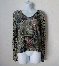 Anthropologie Blank London Sibley Top M Elephant Jungle Leopard Peasant ... - £27.15 GBP