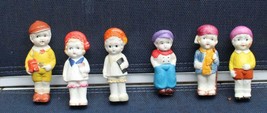 6 Vintage Frozen Charlotte All Bisque Penny Dolls Japan Mostly School Kids - £41.16 GBP