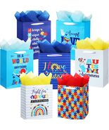 Skybooly 14 Set Autism Awareness Gift Bags 13&quot; Colorful Puzzle Pieces - $349.23 MXN