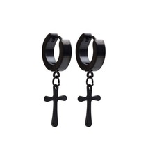 50 pcs 4mm Hoop Earring Cross ear Stud fashion personality Allergy titanium earr - £43.15 GBP