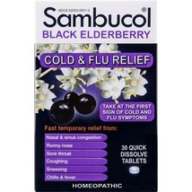 Sambucol Homeopathic Cold &amp; Flu Relief Tablets, 30 Count. - £15.81 GBP