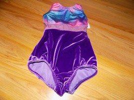 Size 8-10 Body Wrappers Dance Gymnastics Leotard Royal Purple Velour Pin... - £14.35 GBP