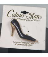Colour Mates Hand Painted Enamel Black  Shoe - European Crystal 18K Gold... - €11,79 EUR