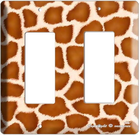 GIRAFFE PRINT KIDS ROOM DECOR DOUBLE ROCKER SWITCH PLAT