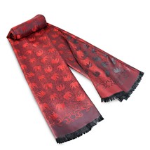 Elegantly Stunning Hand Woven Red and Black Silk Elephant Scarf or Shawl - £22.15 GBP