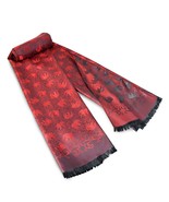 Elegantly Stunning Hand Woven Red and Black Silk Elephant Scarf or Shawl - £21.78 GBP