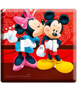 MICKEY MOUSE &amp; MINNIE KISSING DOUBLE LIGHT SWITCH PLATE - $31.54 CAD