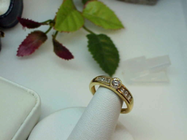 18k yellow gold .56 ct Princess Diamond Ring Solitaire Sz 7 J-S-470-NYS Vintage - £711.43 GBP