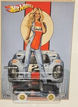 CHEVY &#39;67 Camaro Custom Hot Wheels Gulf Racing Series Car w/ Real Riders - £97.20 GBP