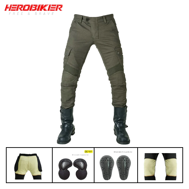 HEROBIKER Motorcycle Pants Casual Riding Moto Jeans Protective Gear Men Touring  - £278.06 GBP
