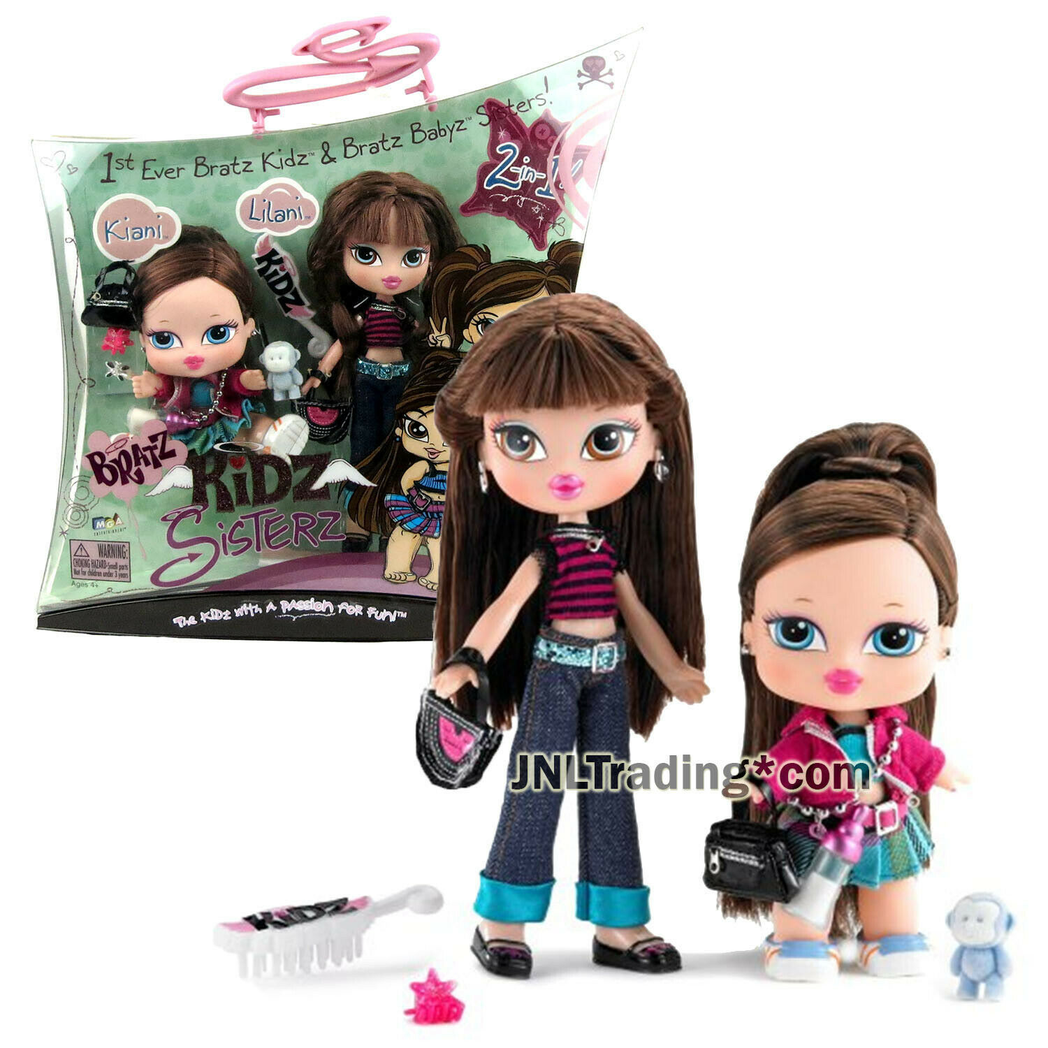 Bratz Kidz Sisterz 7 Inch Doll - KIANI and LILANI with Purse and Hairbrush - $74.99