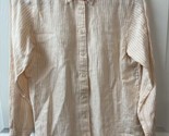 Lauren Ralph Lauren Women Petite Small Apricot Striped Button Up Linen B... - £10.32 GBP