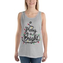 Merry and Bright Christmas Tree Unisex Tank Top, Xmas Lights Graphic Shirts Merr - £19.63 GBP+