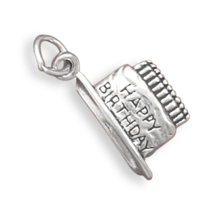 Sterling Silver Birthday Cake with Candles Charm - £14.30 GBP